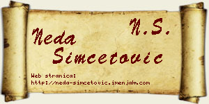 Neda Simčetović vizit kartica